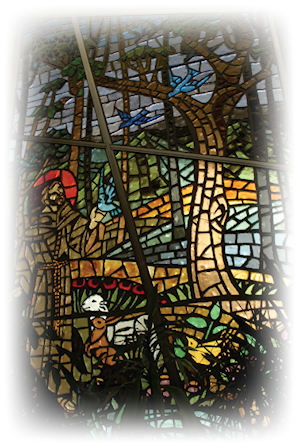 Stained glass window of St. Francis of Assisi